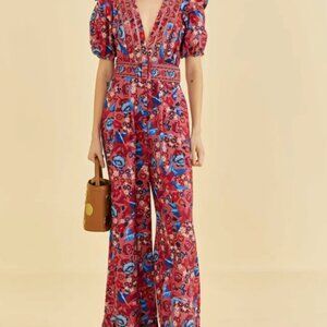 FARM Rio Blush Floral Birds Jumpsuit